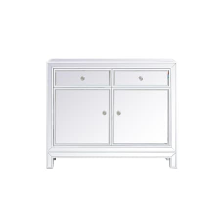 Convenience Concepts 38 in. Transitional Mirrored Nightstand, White HI2955511